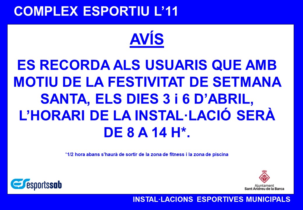 Horaris Setmana Santa